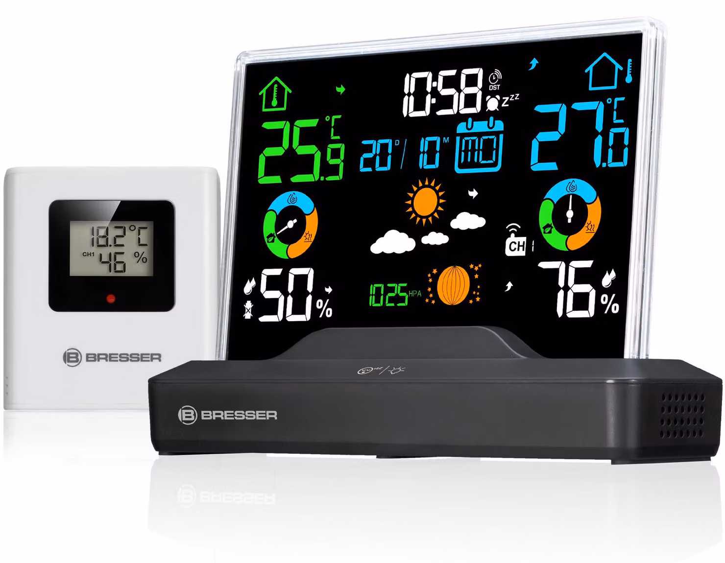 Stazione meteorologica wireless con sensore esterno e display a colori senza cornice