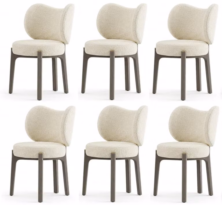 Set di sedie moderne, beige, morbide, compatte, pratiche e confortevoli