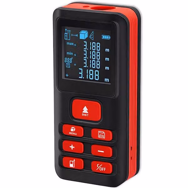 Telemetro laser con livella elettronica e retroilluminazione LCD 120m