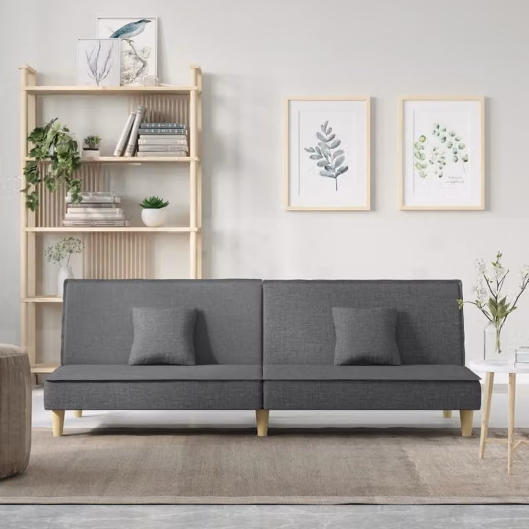 Maison Exclusive - Divano letto, colore grigio scuro, rivestito in tessuto