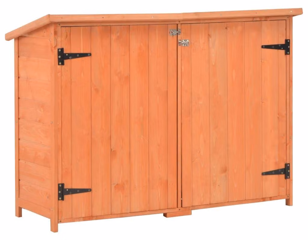 Capanno per attrezzi in legno, modello compatto - 128 x 42 x 91 cm - Tetto in poliestere impermeabile