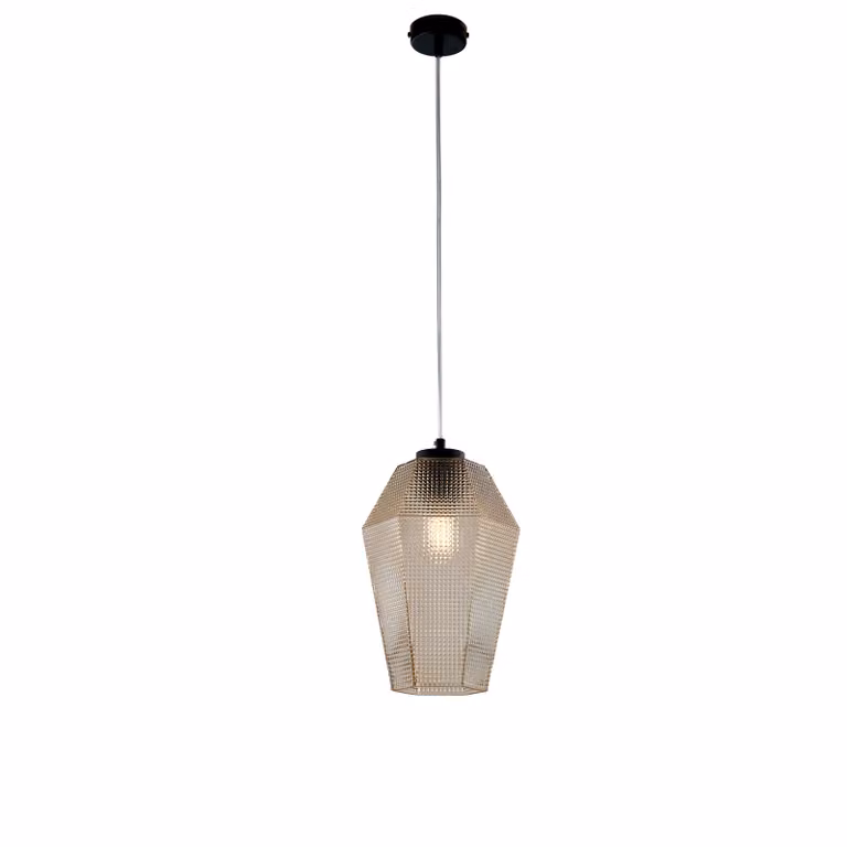Lampadario Prisma 1 luce ferro ambra