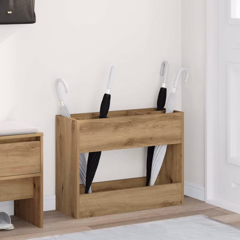 vidaXL Supporto per Ombrellone in Rovere Moderno, Colore Marrone, L/P/H: 65 x 40 x 24 cm