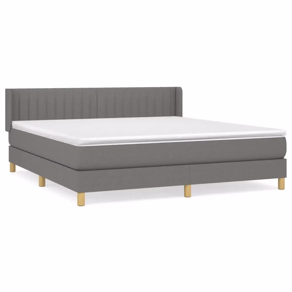 Letto Ibrido vidaXL con Giroletto a Molle e Materasso Grigio e Bianco L/P/H: 160 x 200 x 88 cm – 2