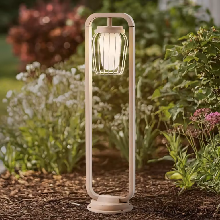 Lampioncino da giardino Chandan Lucande, dimmerabile, Crema / Ambra, Alluminio, Moderno, Lampada da esterni