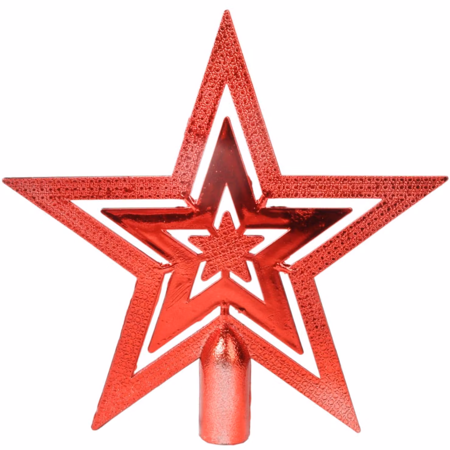 Stella di plastica per la cima dell'albero di Natale – 19 cm ROSSA