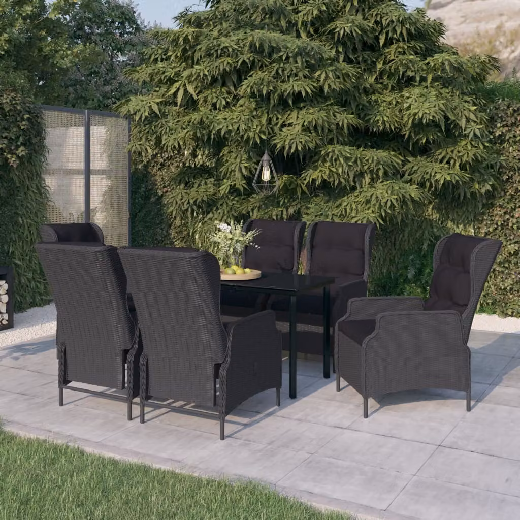 Maison Exclusive - Set da pranzo da giardino da 7 pezzi, grigio scuro