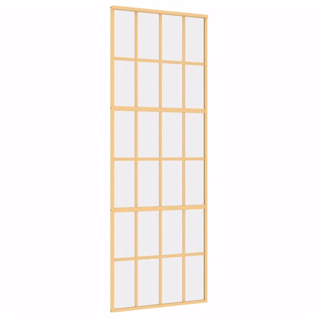 Porta Scorrevole Dorata 76x205 Vetro Trasparente ESG Alluminio