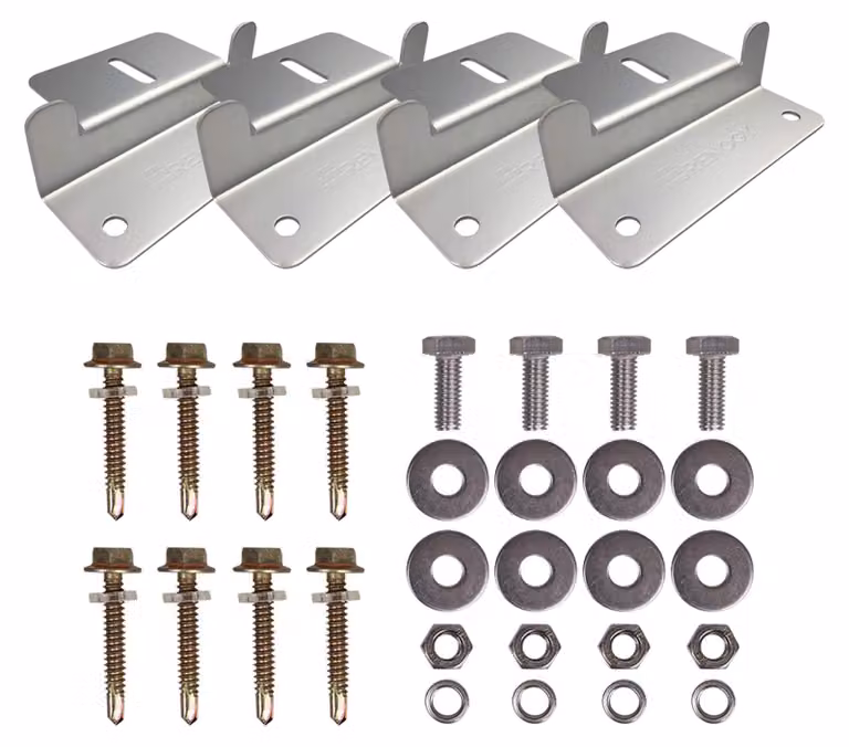 Set di supporti a Z per il montaggio di pannelli solari, composto da 4 pezzi, completo di bulloni e dadi