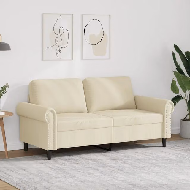 Divano a 2 Posti-Sofa 2 Posti Crema 140 cm in Similpelle 934300