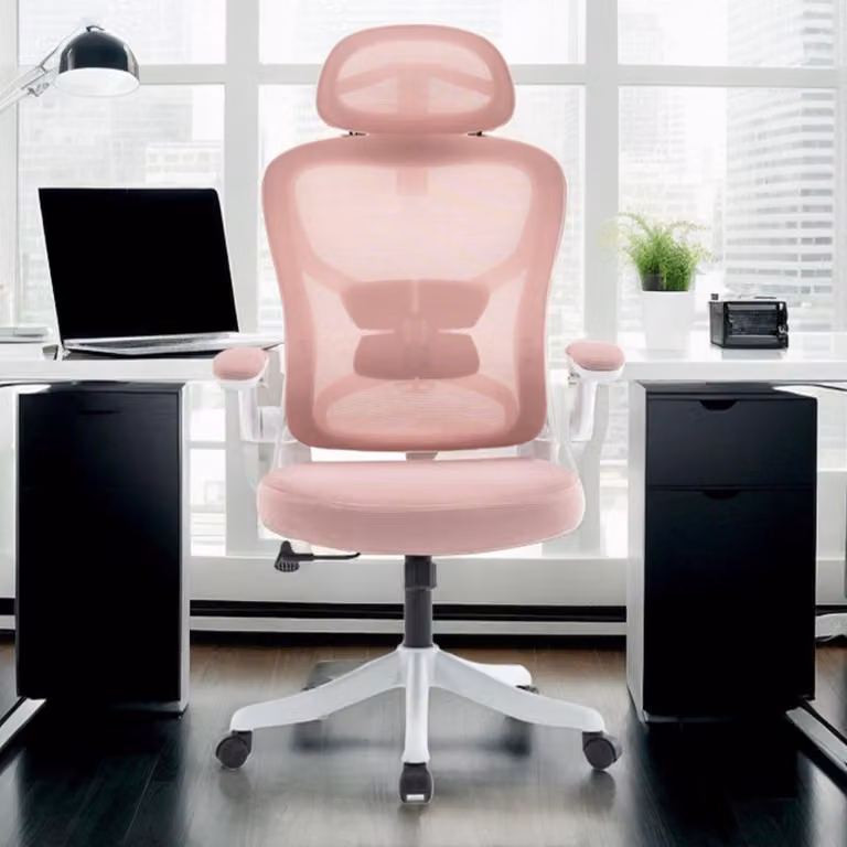 Sedia da ufficio ergonomica, sedia da scrivania con poggiatesta, braccioli e supporto lombare regolabili, sedia girevole, con funzione reclinabile, sedia direzionale in mesh, progettata per il comfort della schiena