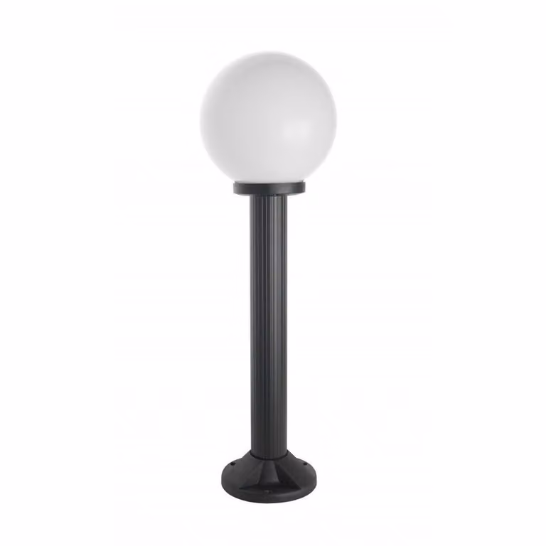 Lampada da giardino 70 cm sfera bianca o fumé 20 cm 1xE27 nero IP43 SU-MA Kule K 5002/3/K 200