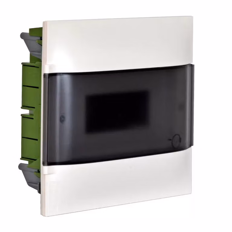 Distributore da incasso Legrand Praktibox S, con sportello in vetro fumé, bianco, 1x 12 moduli 135151