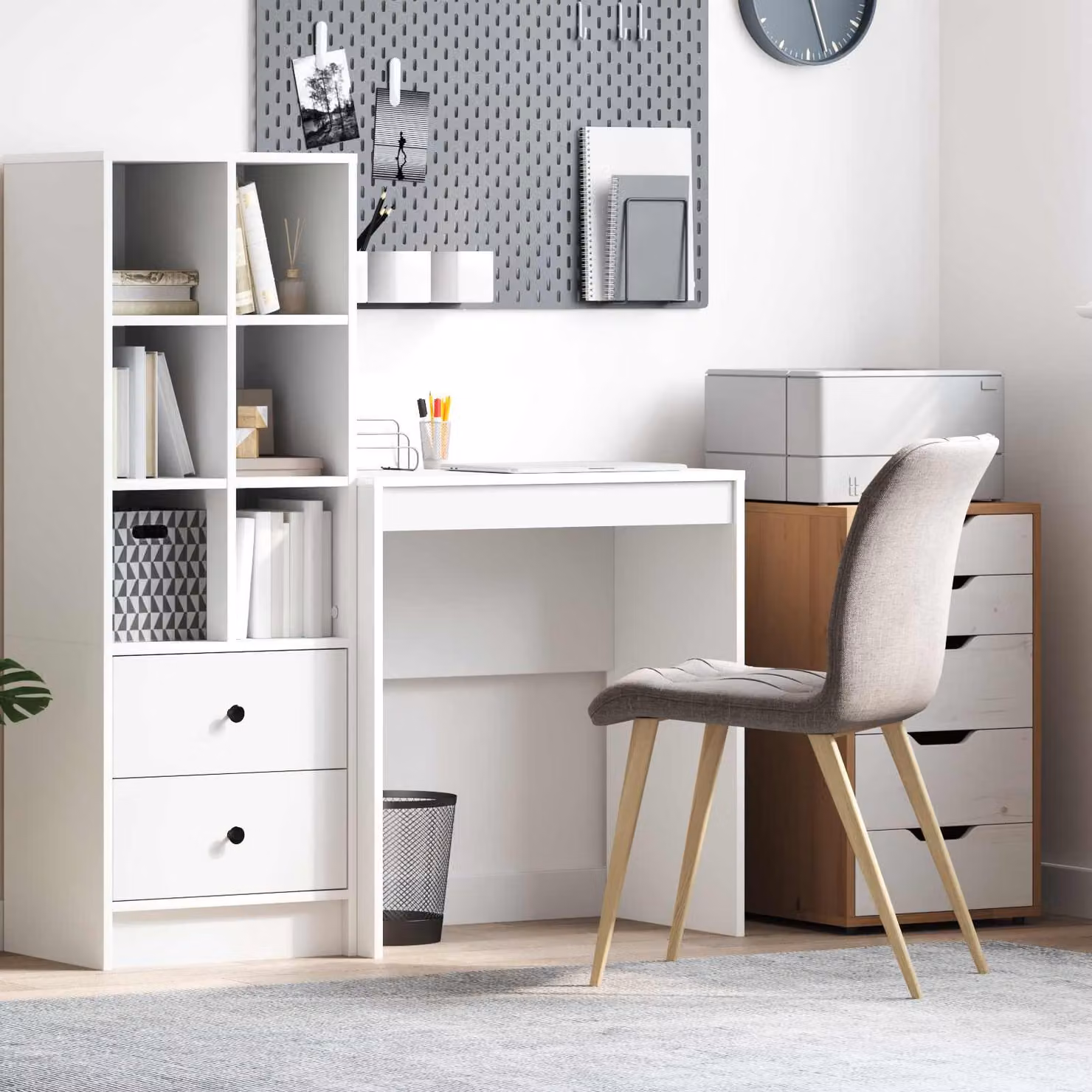 Scrivania minimalista vidaXL in MDF bianco L 70 cm x P 40 cm x H 76 cm