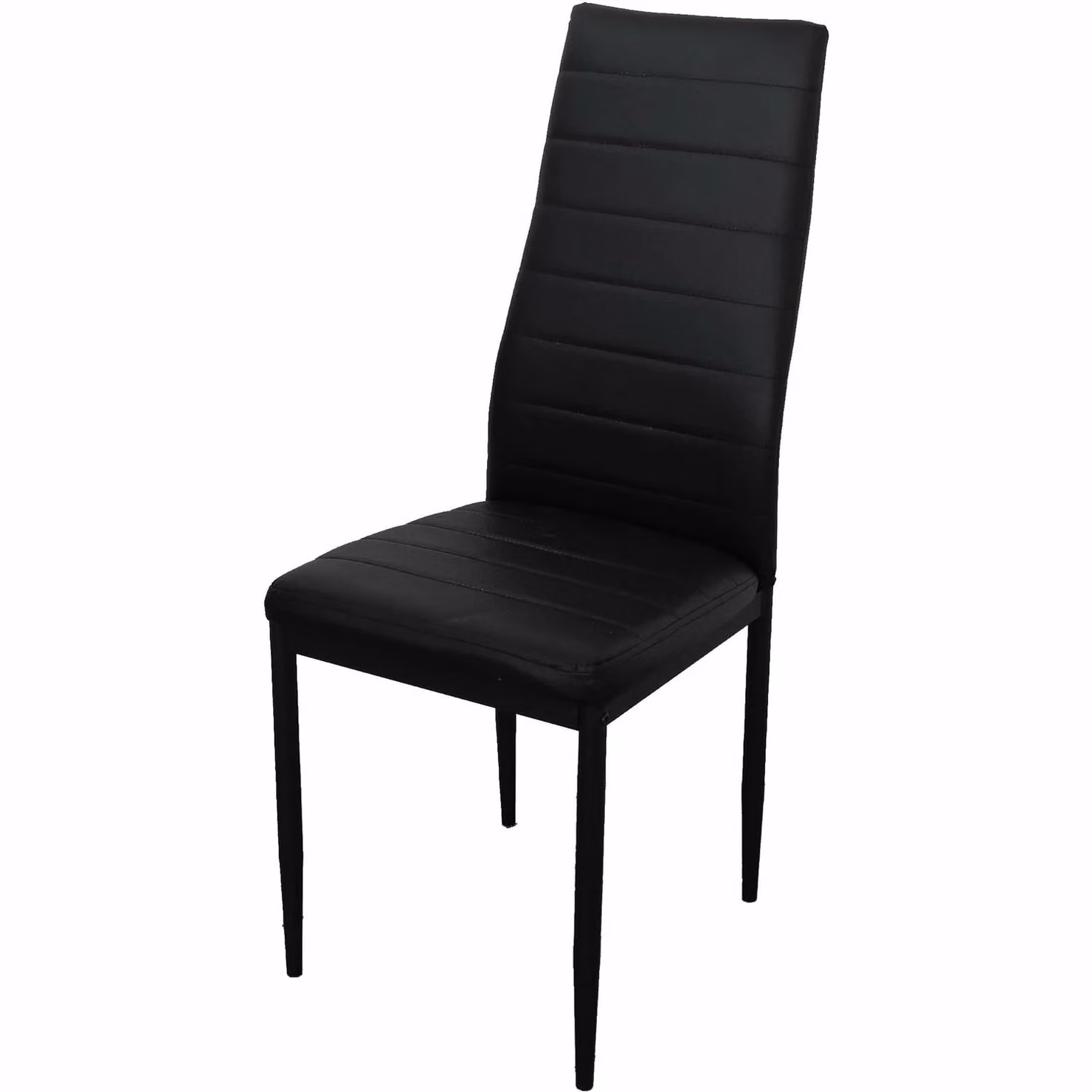 Sedia da pranzo VESTIAMO CASA in acciaio e poliuretano nero, H 98 x L 40,5 x P 42 cm