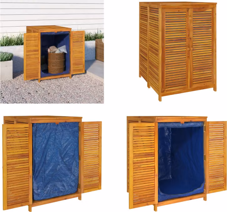 vidaXL Cassetta da giardino 70x87x104 cm in legno massiccio di acacia - Cassetta da giardino - Cassetta da giardino - Cassetta da esterno - Cassetta per attrezzi