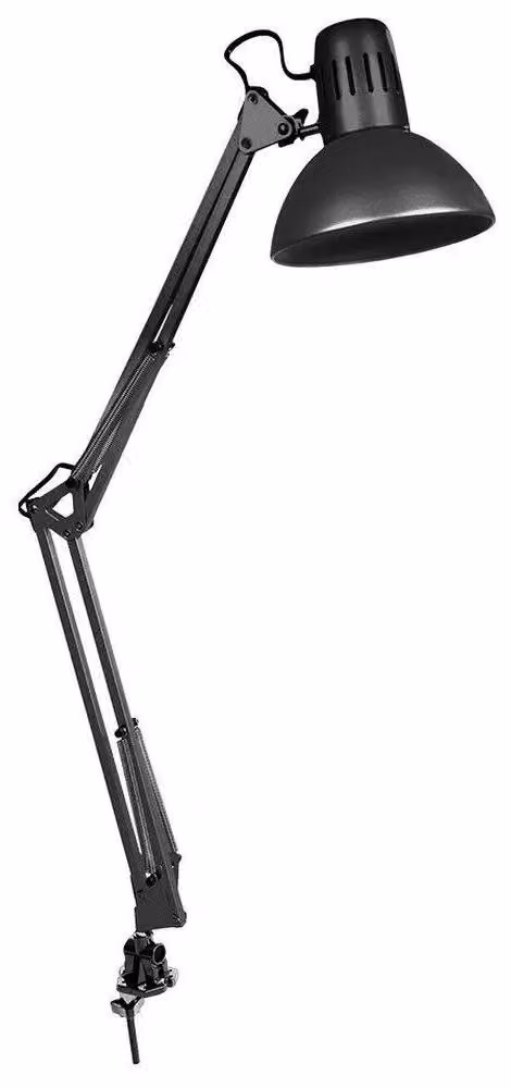 Lampada architettonica nera melbourne con morsetto di montaggio e27 60w edm