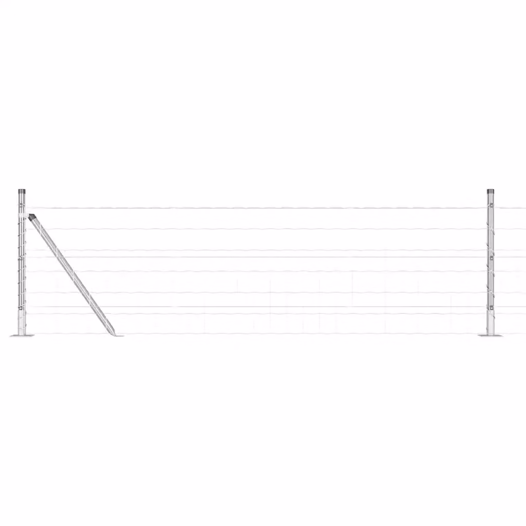 Recinzione da esterno vidaXL in acciaio zincato argento con base in cemento L: 50 m, H: 0,6 m – 2