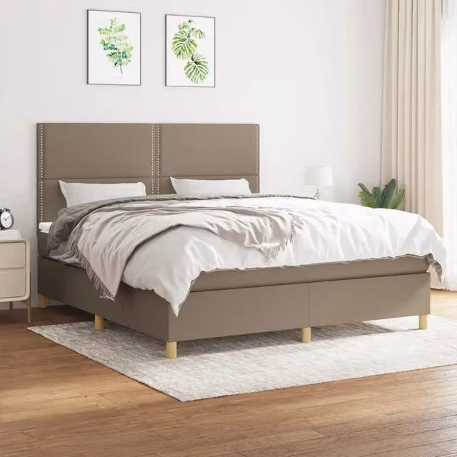 Giroletto a Molle con Materasso Tortora 180x200 cm in Tessuto 3142277