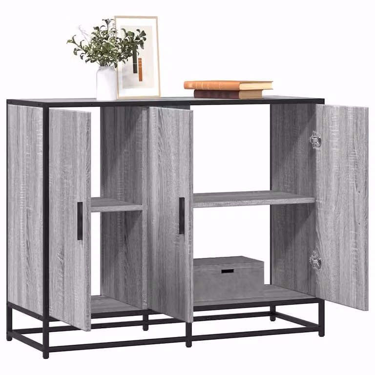 Credenza vidaXL in stile industrial Grigio Sonoma, L 94 cm x P 35 cm x H 76 cm