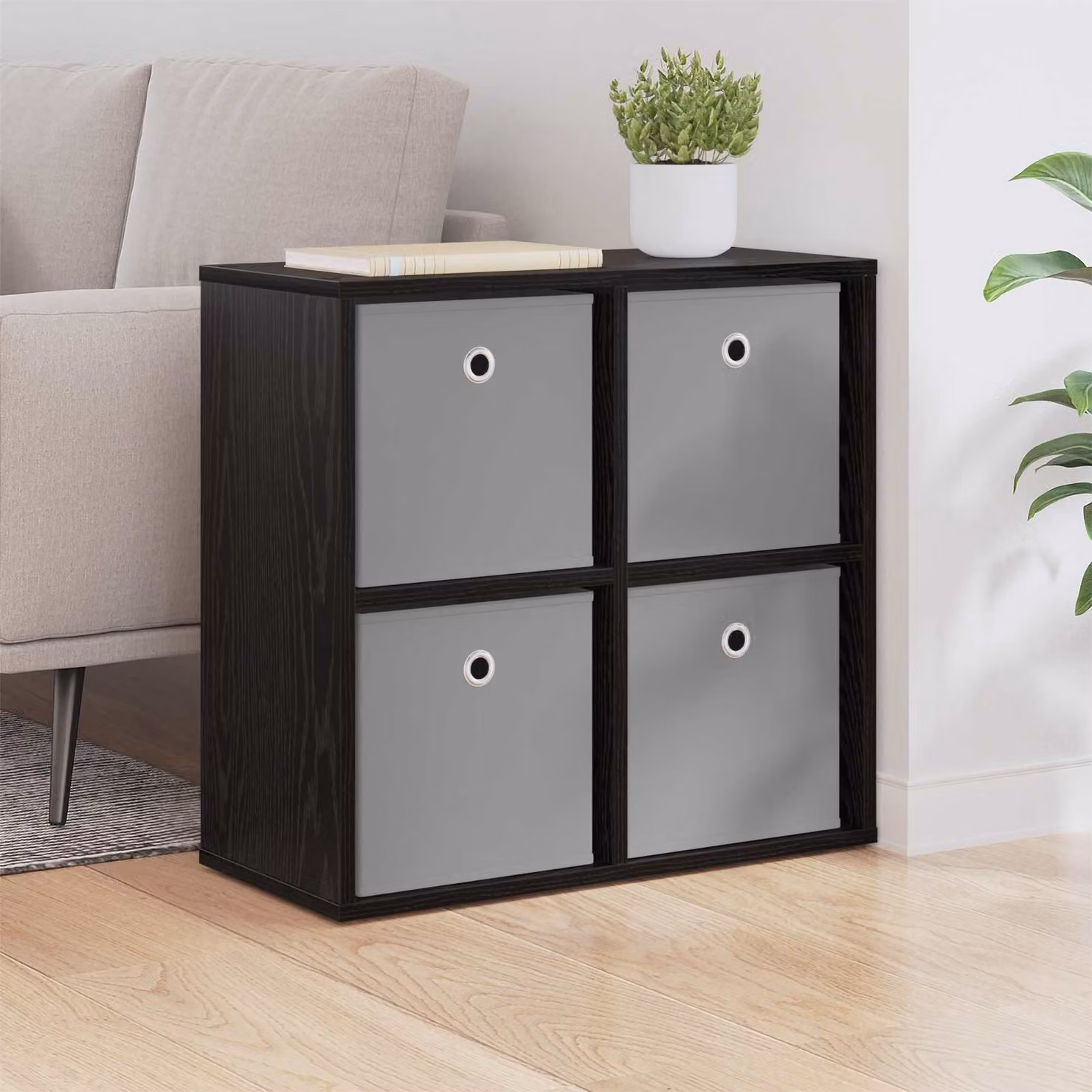 Credenza moderna vidaXL in rovere e nero L: 59,5 cm, P: 27 cm, H: 57 cm