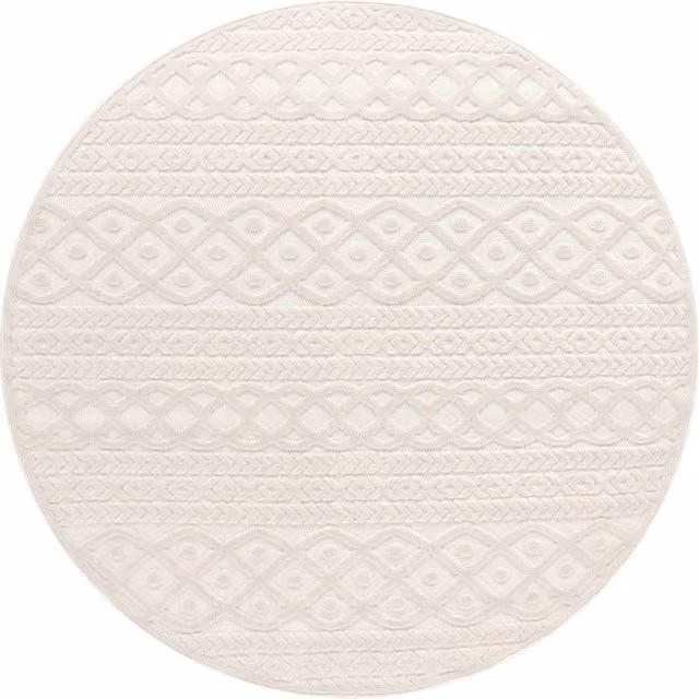 Tappeto rotondo Cotara beige per interni ed esterni Diametro: 160 cm – 1
