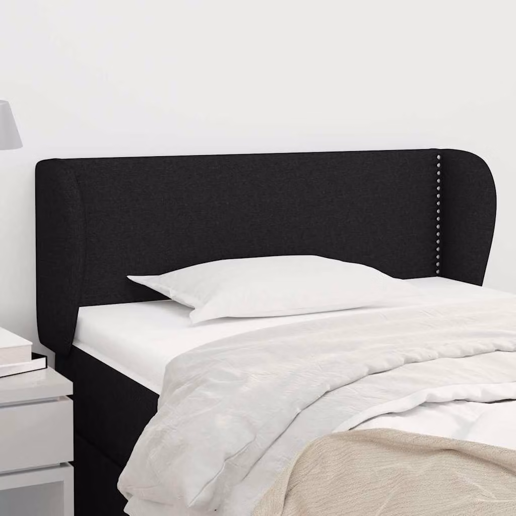 Testiera ad orecchio vidaXL in tessuto nero L: 103 cm, P: 23 cm, H: 78-88 cm