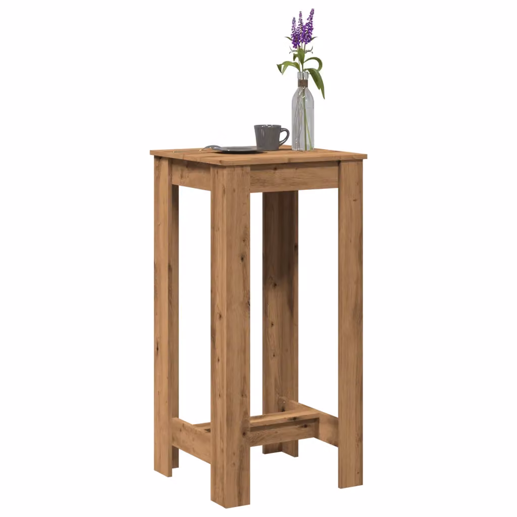 vidaXL Tavolo Bar in Legno Rovere Marrone L: 51 cm, P: 50 cm, H: 103,5 cm