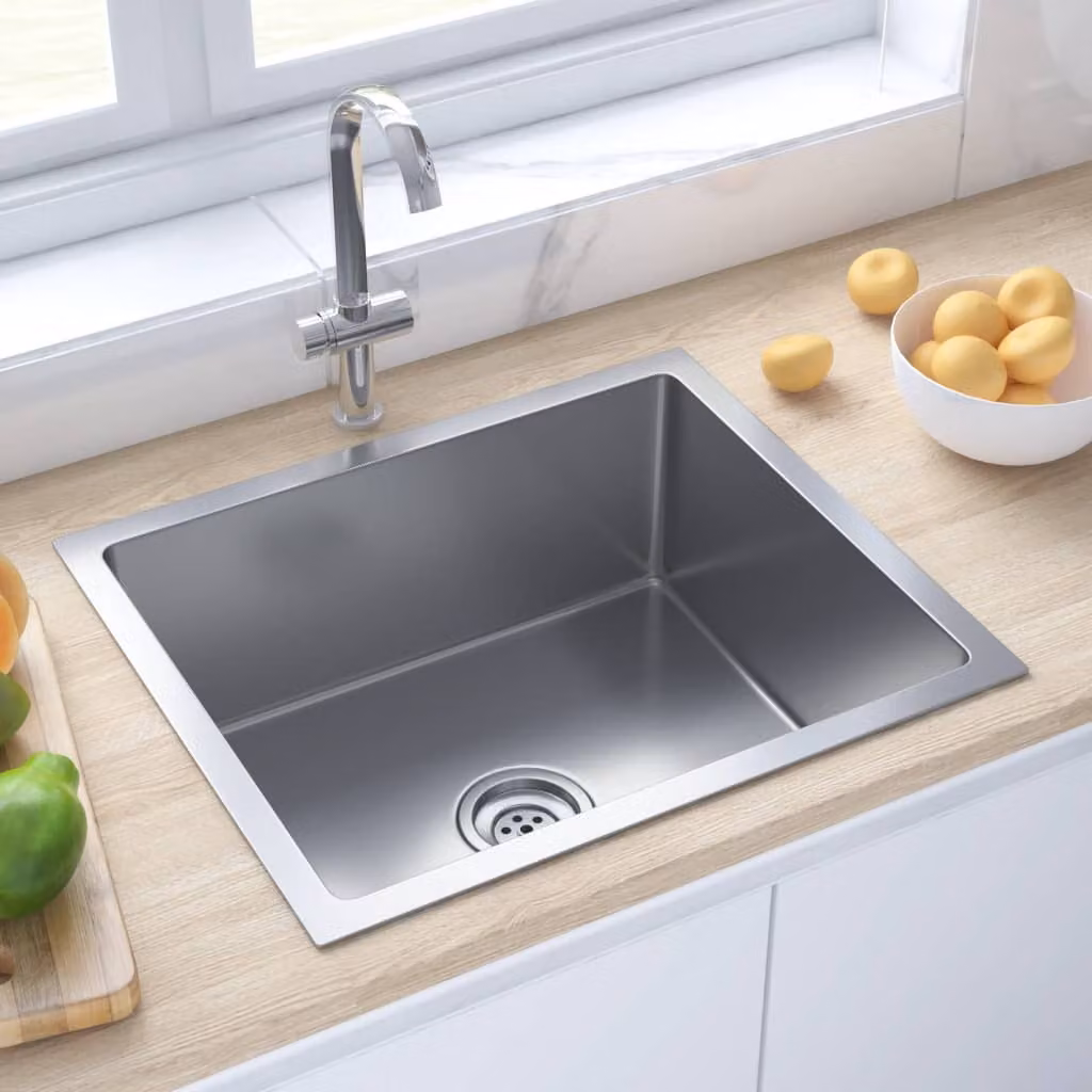 The Living Store Lavello da incasso artigianale in acciaio inox