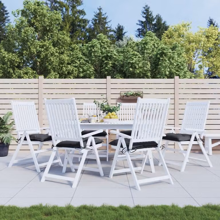 Set di 6 cuscini per pallet vidaXL neri in tessuto Oxford traspirante e impermeabile, L/P/H: 50 x 50 x 7 cm