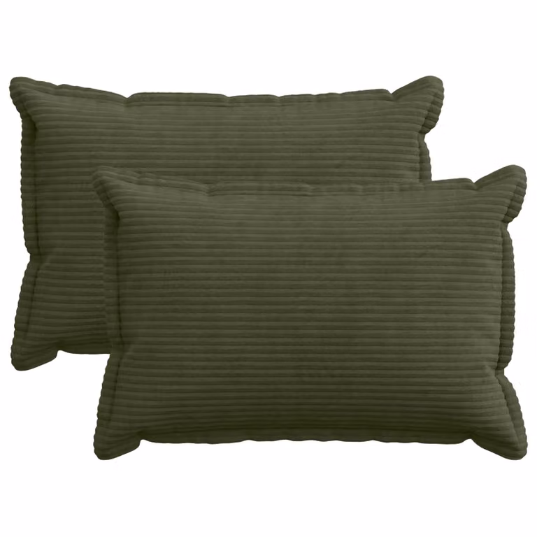 Set di 2 federe vidaXL HOUTEN in velluto a coste verde, L 50 cm x P 30 cm