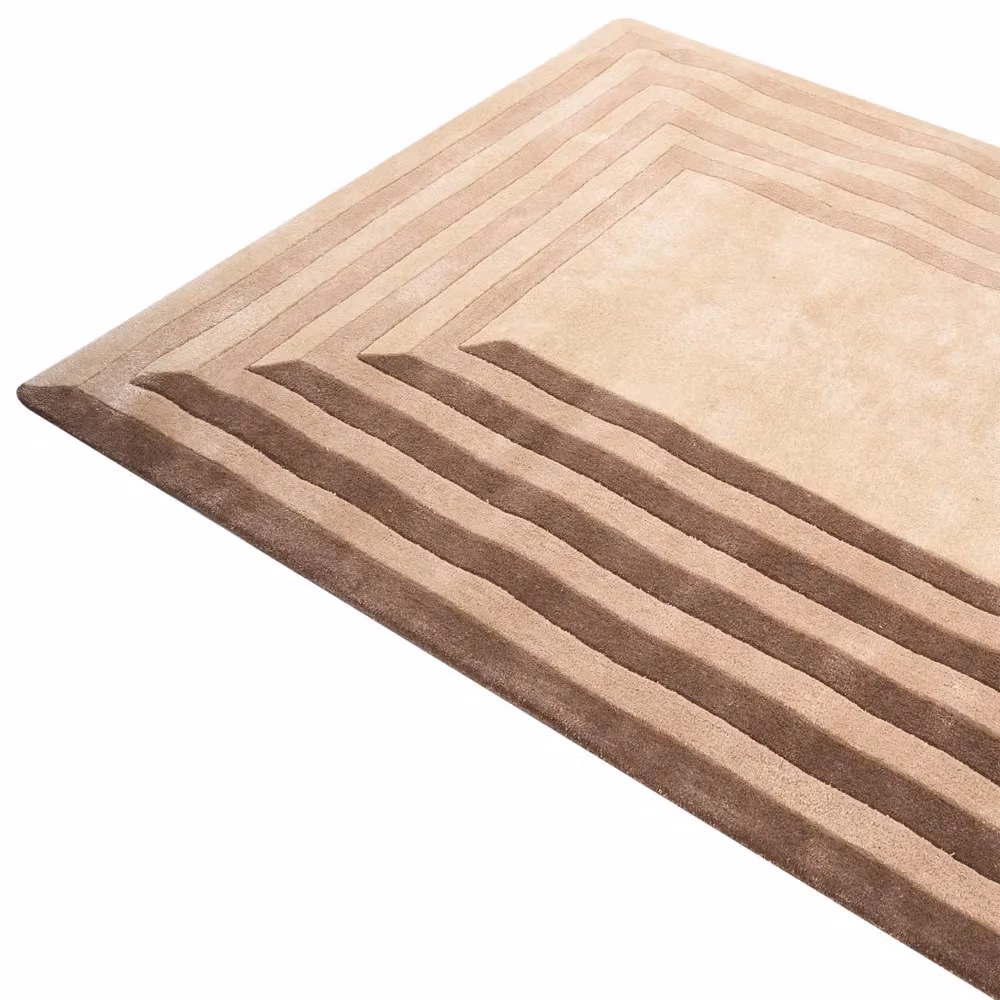 Tappeto Beliani beige in viscosa e lana con motivo geometrico e stile scandinavo, forma rettangolare, L: 230 cm, P: 160 cm – 2