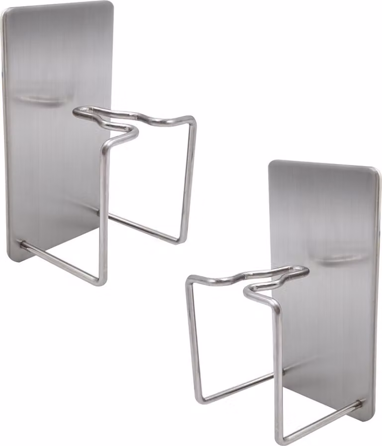 Set da 2 portaspazzolini da parete [senza forature] - Portaspazzolini autoadesivi per spazzolini elettrici da bagno | 2 portaspazzolini in acciaio inossidabile | Montaggio a parete | Supporto per portaspazzolini [argento]