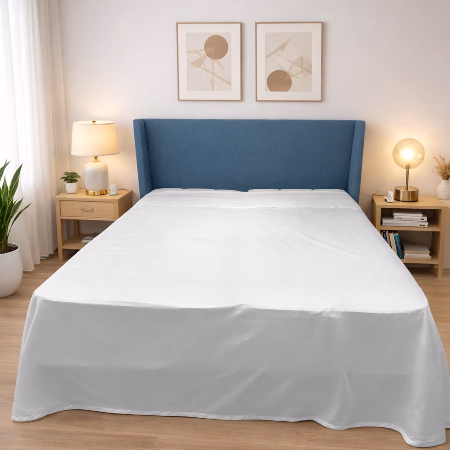 Lenzuolo sopra DaunenStep Oasi Deluxe in raso di cotone Mako bianco traspirante – 2