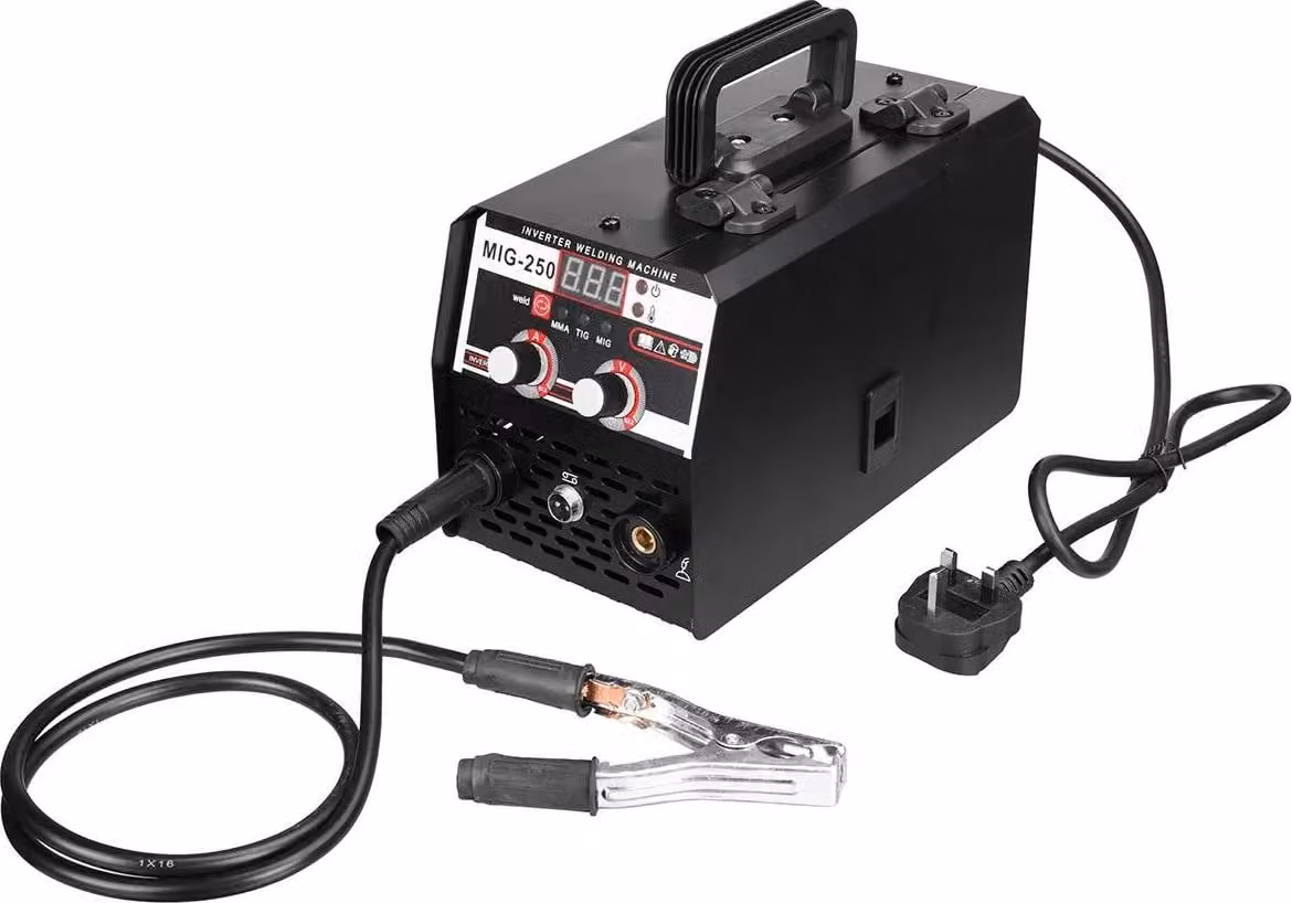 Saldatrice multifunzione 3-in-1: MIG/TIG inverter - Saldatura con filo animato senza gas - 200A, 220V - Display LED - Spina europea