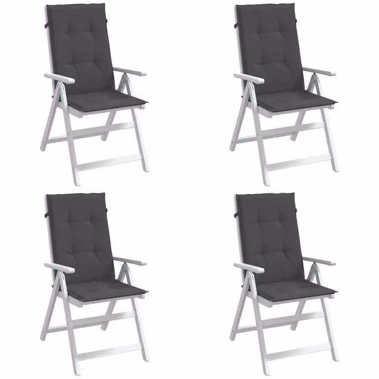 Set di 4 cuscini per schienale di sedia vidaXL in tessuto antracite mélange, resistenti ai raggi UV e antiscivolo, L 120 cm x P 50 cm x H 4 cm