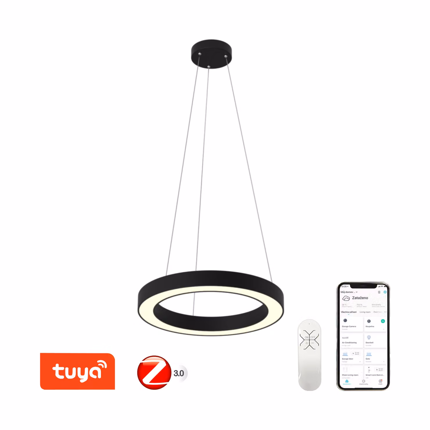 Immax NEO PASTEL Apparecchio a sospensione intelligente 60cm 52W nero Zigbee 3.0