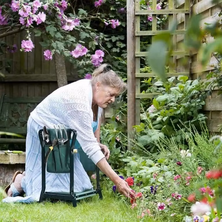 Panca da giardino pieghevole per lavorare in ginocchio e panca da giardino pieghevole