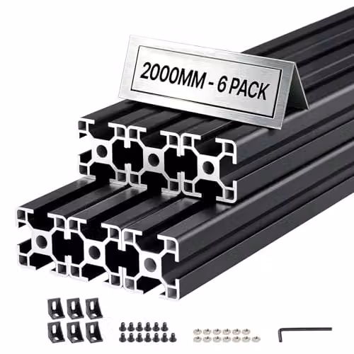 VEVOR Profili in Alluminio Estrusione, Profilato in Alluminio Anodizzato 3030 6 pezzi con Scanalatura a T Normativa Europea, Profilo Estruso 3030 per Stampante 3D Macchina CNC Fai da te