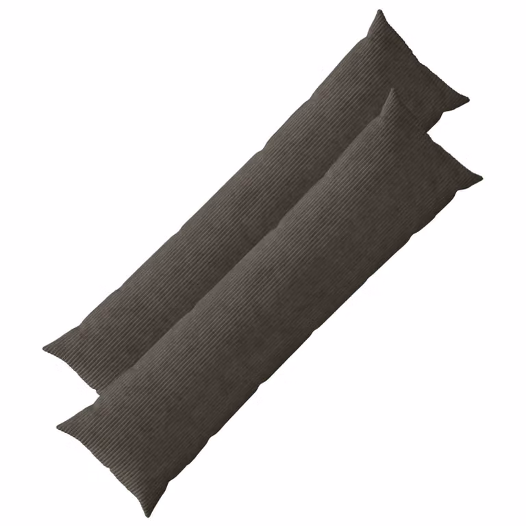 Set di 2 federe vidaXL HEERLEN in velluto a coste, colore antracite, L 145 cm x P 40 cm