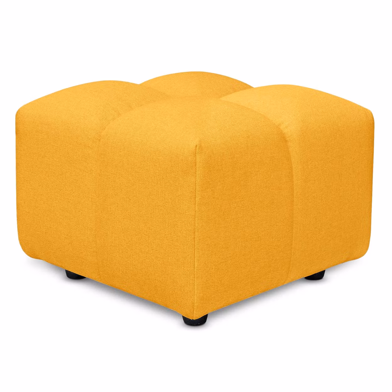 Pouf poggiapiedi con bombature morbide, Pouf Rubiq Giallo 60 x 150 cm
