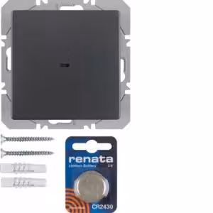Berker 85655226 Trasmettitore da parete wireless KNX singolo, modello Quicklink, antracite, con Berker Q.1/Q.3