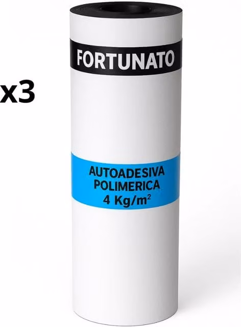 Guaina autoadesiva ardesiata bianca casasciutta, 3 rotoli da 1 x 10 m, 4 kg/m²