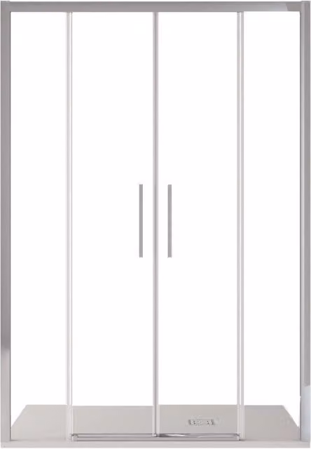 Porta Parete Doccia 2 Ante Scorrevoli in Cristallo Trasparente 6mm H195 Bonussi Vivian 140 cm