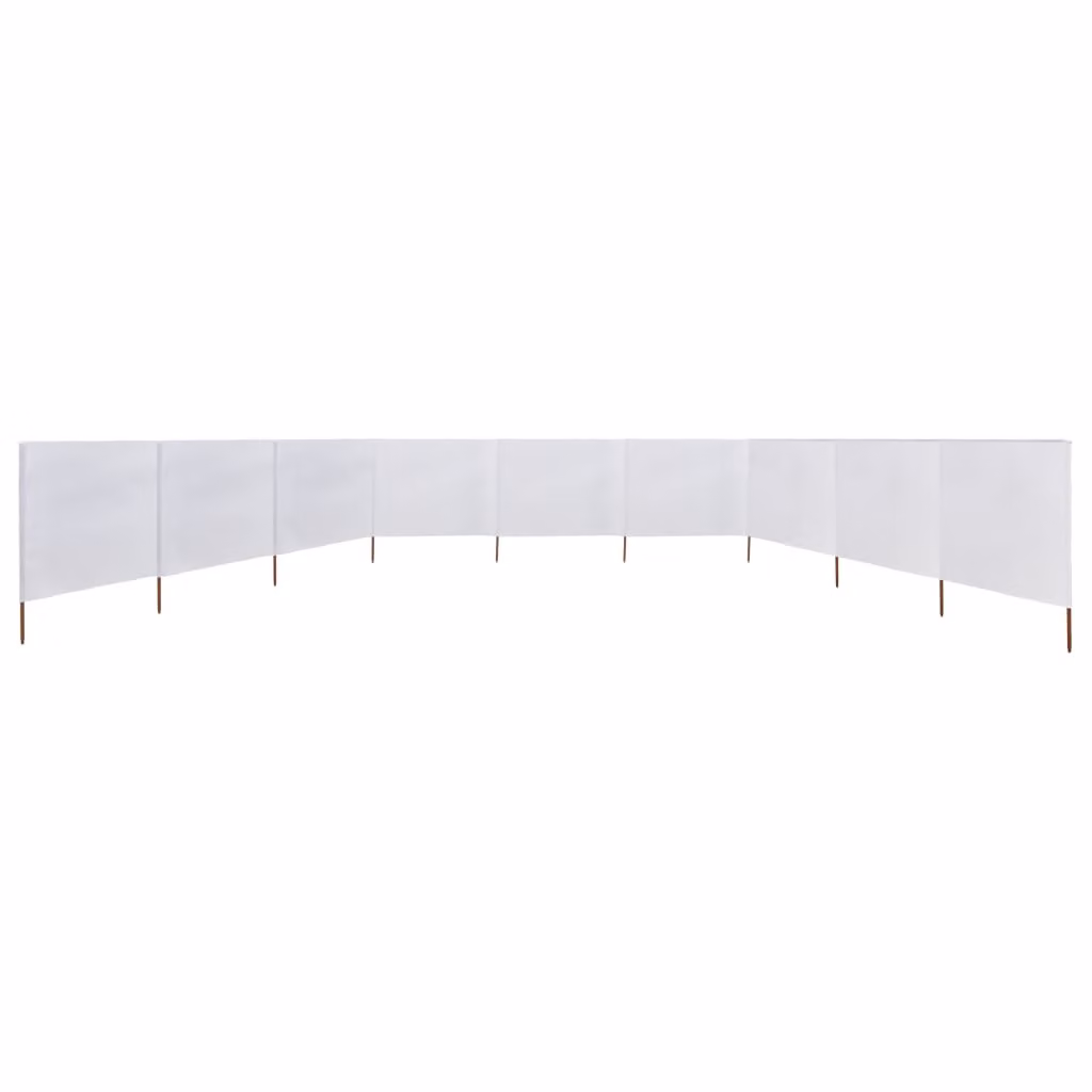 Paravento a 9 Pannelli in Tessuto 1200x120 cm Bianco Sabbia