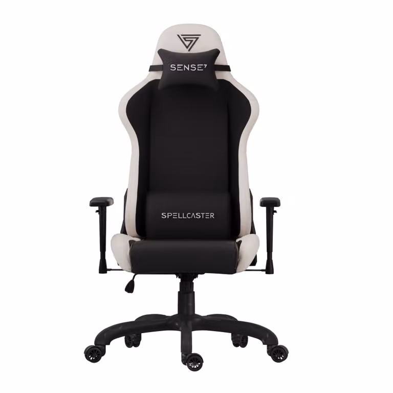 Sense7 Spellcaster FUKU sedia da gioco, poltrona da gioco, sedia da ufficio, sedia da scrivania ergonomica, 120 kg, nero-beige