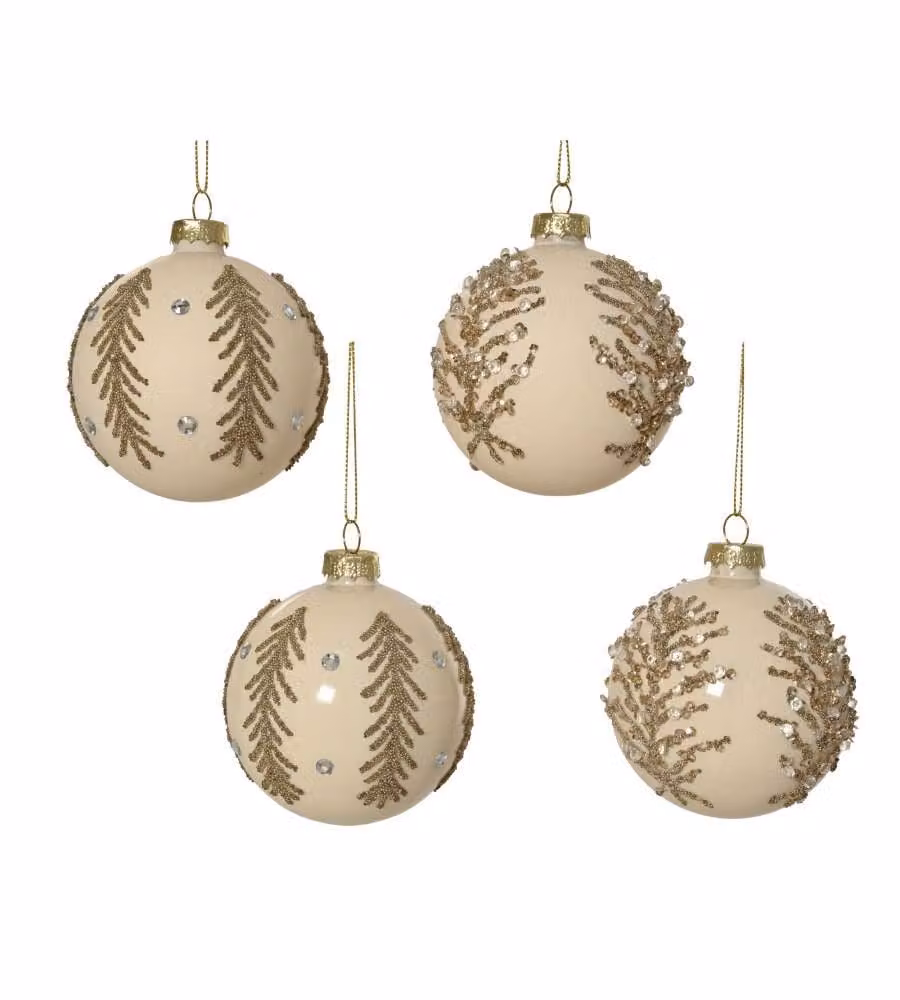 Sfera decorativa in vetro diam.8cm con strass - Modello assortito