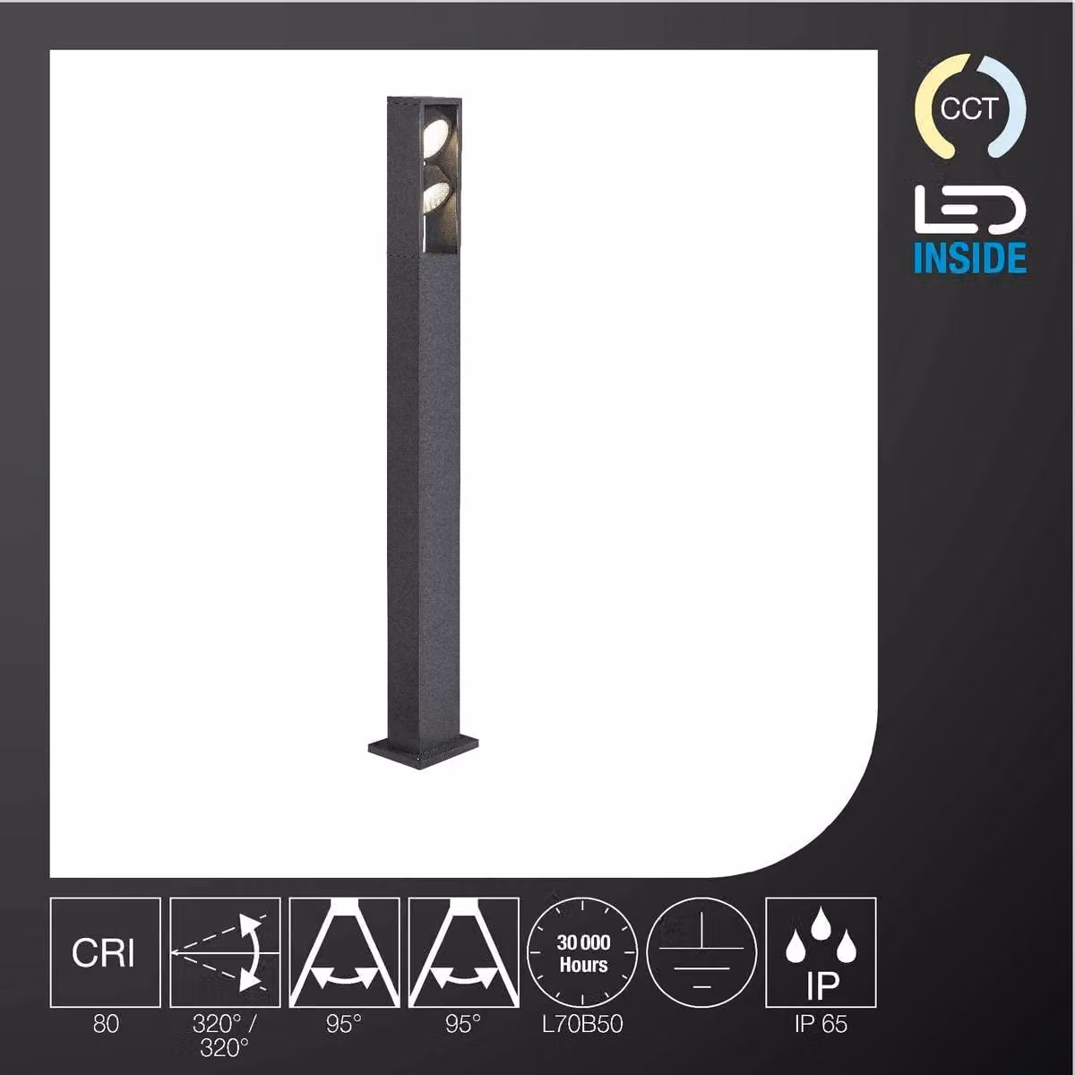 SLV Eskina Luce di dissuasione a doppio LED Telaio IP65
