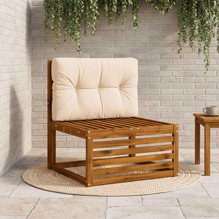 Cuscino per schienale per pallet vidaXL VIANEN in poliestere beige con rivestimento rimovibile e resistente ai raggi UV