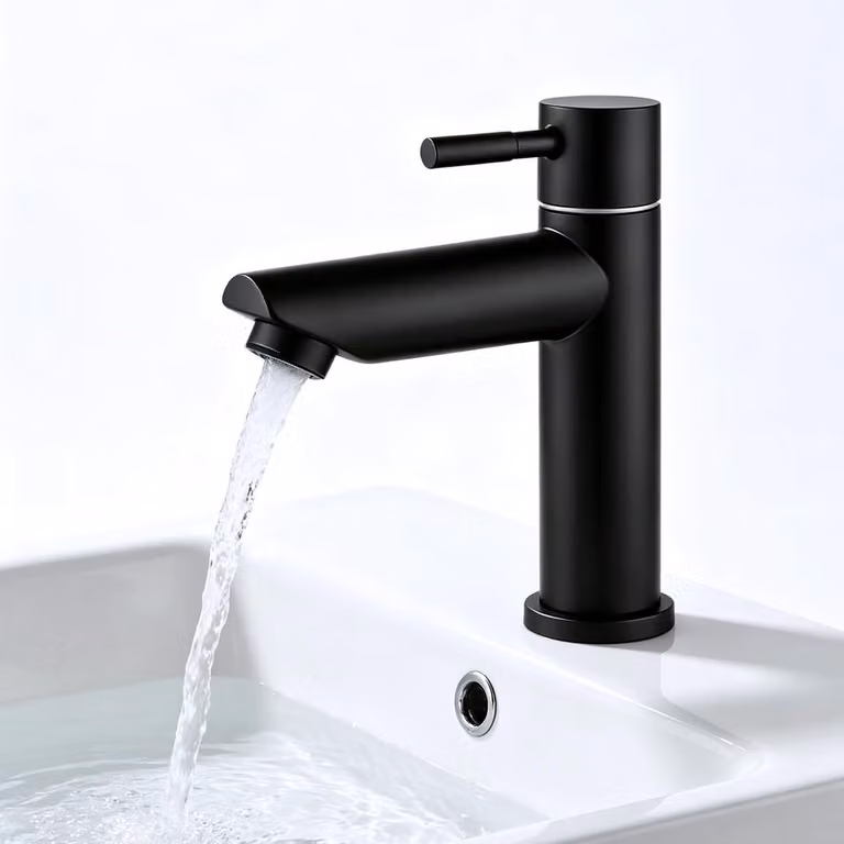 Staal - Tubo di collegamento da 80 cm - Rubinetto - Bagno per ospiti - Miscelatore per lavabo - Bagno - Rubinetto monocomando per bagno - Bagno per ospiti